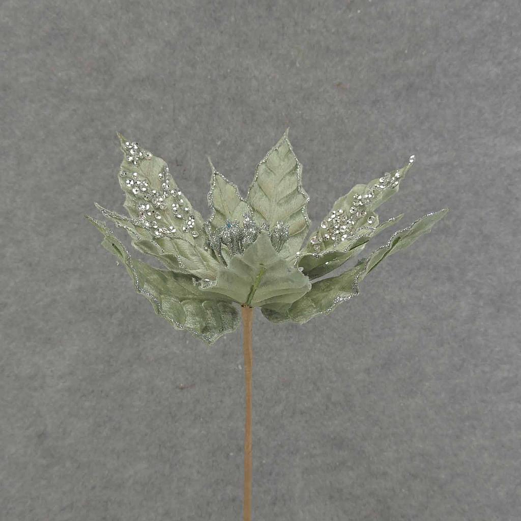 [XA6012-GRN] 12" POINSETTIA PICK 10" dia BLM GREEN