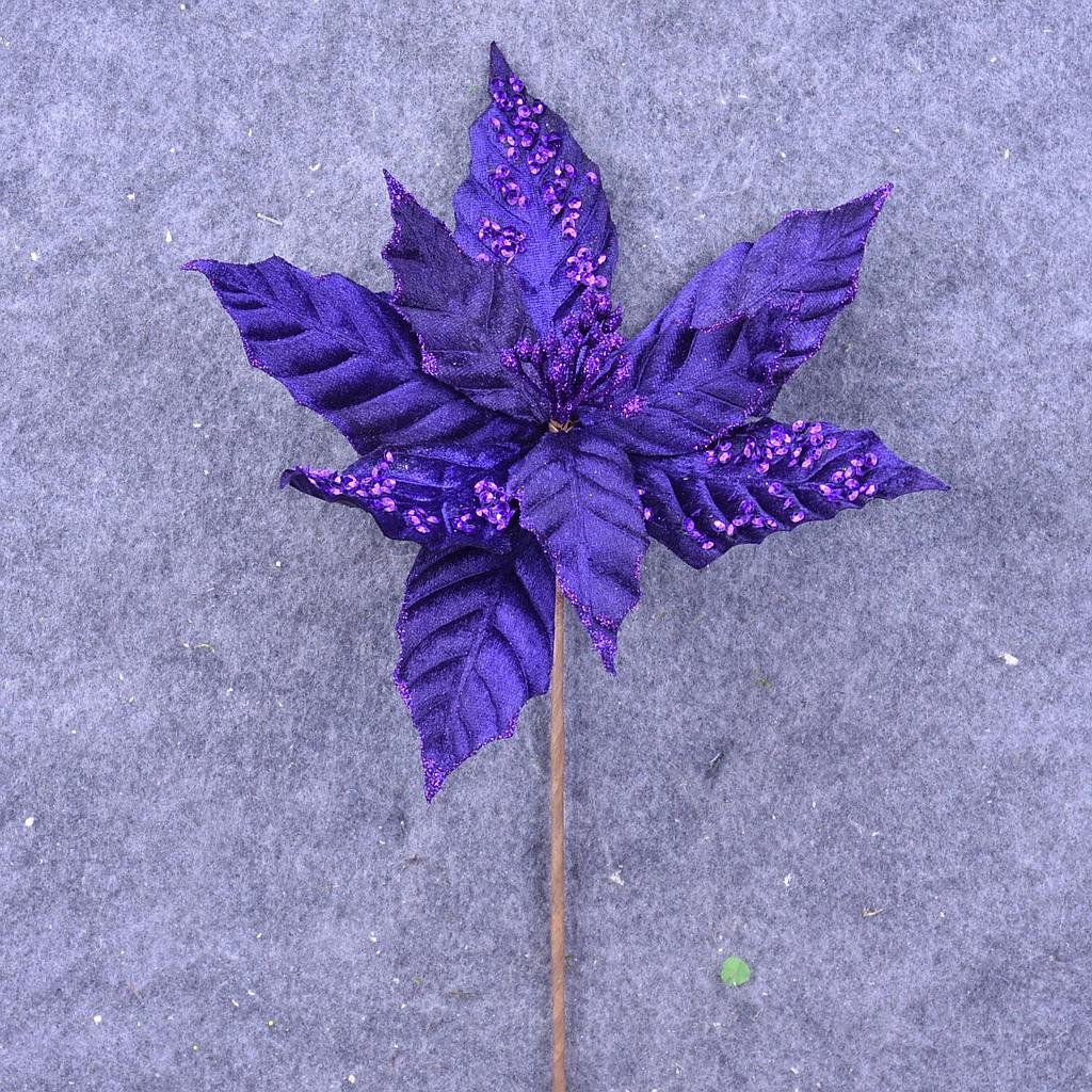 [XA6012-PUR] 12" POINSETTIA PICK 10" dia BLM PURPLE