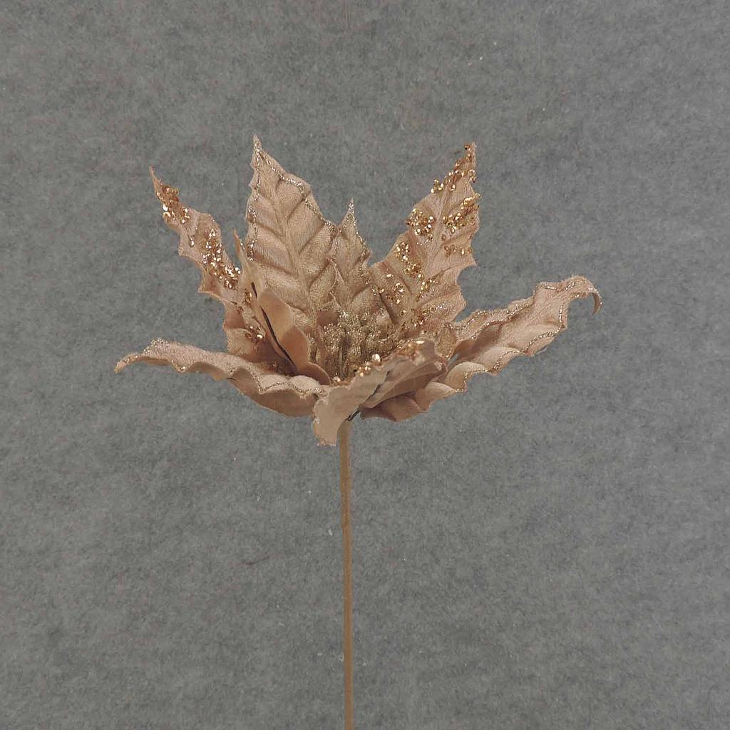 [XA6012-RGD] 12" POINSETTIA PICK 10" dia BLM ROSE GOLD