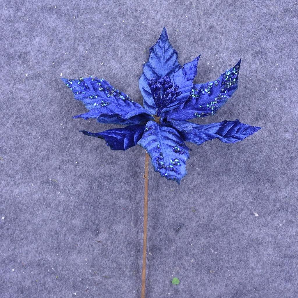 [XA6012-ROY] 12" POINSETTIA PICK 10" dia BLM ROYAL BLUE