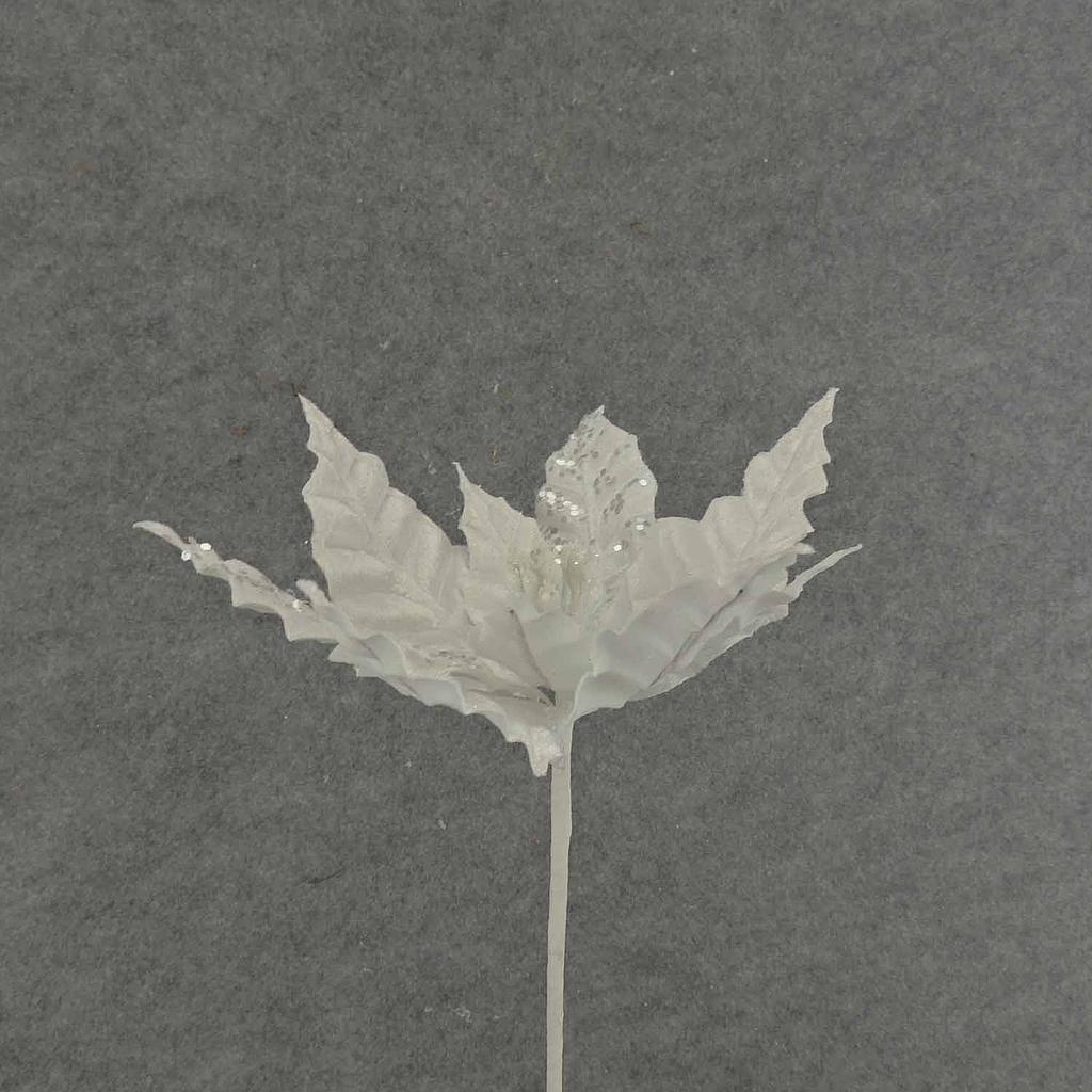 [XA6012-WHT] 12" POINSETTIA PICK 10" dia BLM WHITE