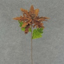 POINSETTIA PICK 24" VELV/GLIT  CHOCOLATE