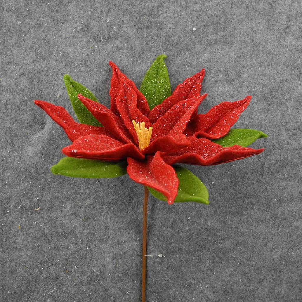 [XA8091] 14" POINSETTIA PICK RED FELT
