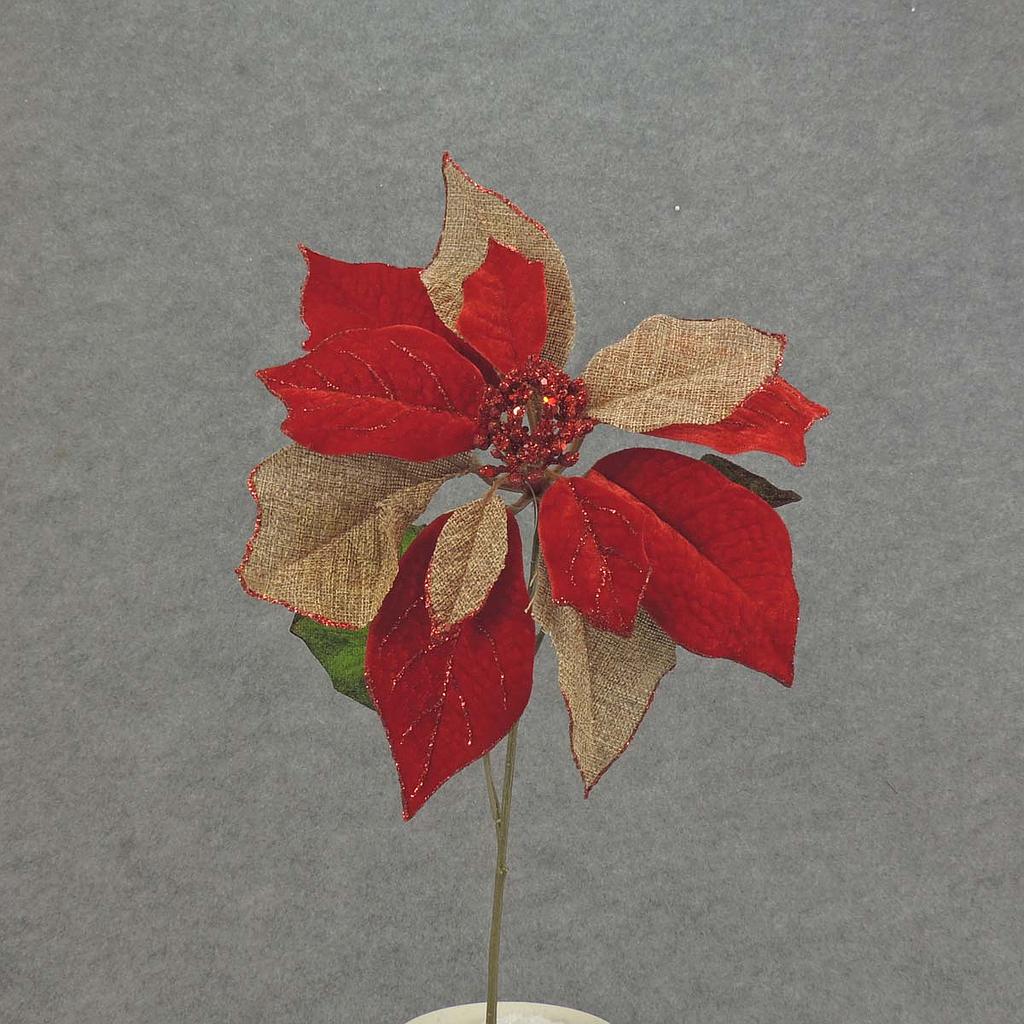 [XB5095-RED] 20" POINSETTIA SPRAY 10" Dia RED