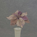 8" POINSETTIA PICK 10" Dia PURPLE/BURLAP