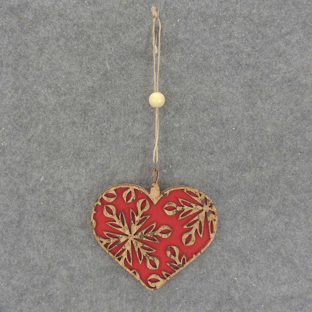 ORNAMENT FELT/CORK HEART 4.75x4.75"