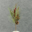 20" PINE/BERRY/CONE SPRAY W/ RUSTIC BELLS