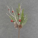 PINE SPRAY 21" W/BELLS/SNOW