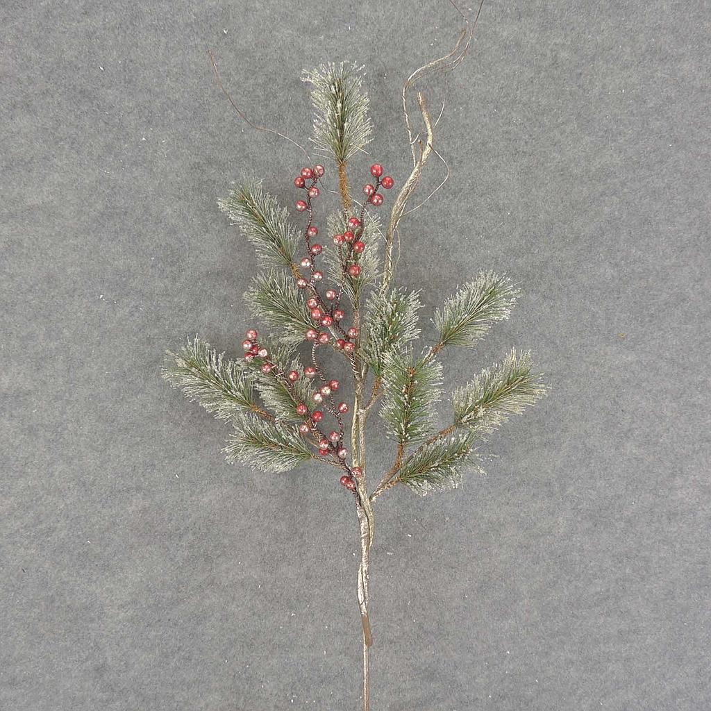 [XA7011] 29" PINE SPRAY W/BERRIES&SNOW