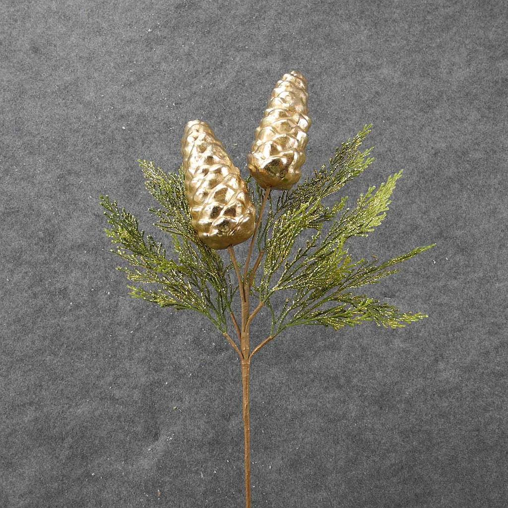 [XA8045-CHA] 26" CEDAR/PINECONE SPRAY CHAMPAGNE