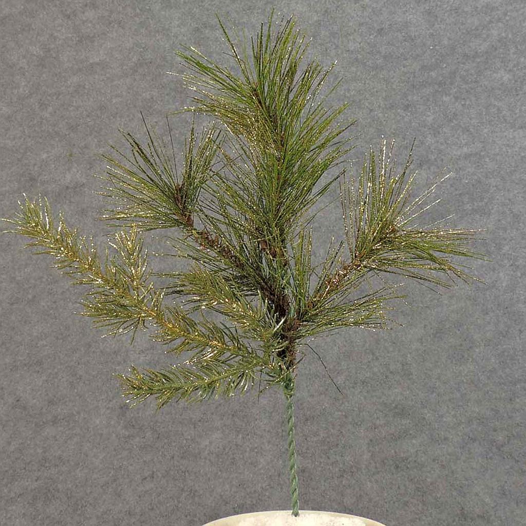 [XB505345] 12" PINE PICK MIX W/GOLD GLITTR 3-AST' D (12/BG)