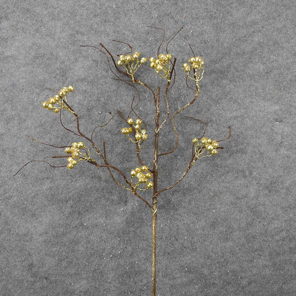 BERRY/TWIG SPRAY 34" GOLD