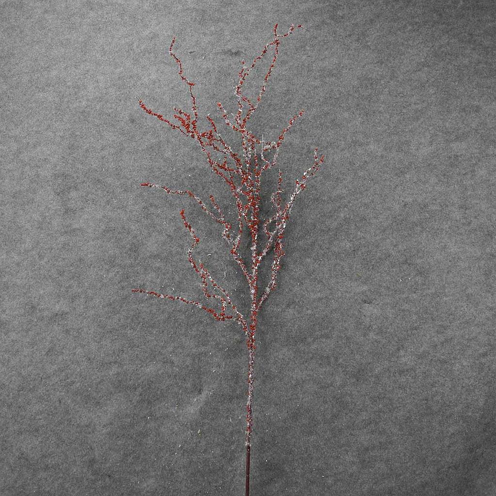 45" TWIG/BERRY SPRAY FLOCKED RED