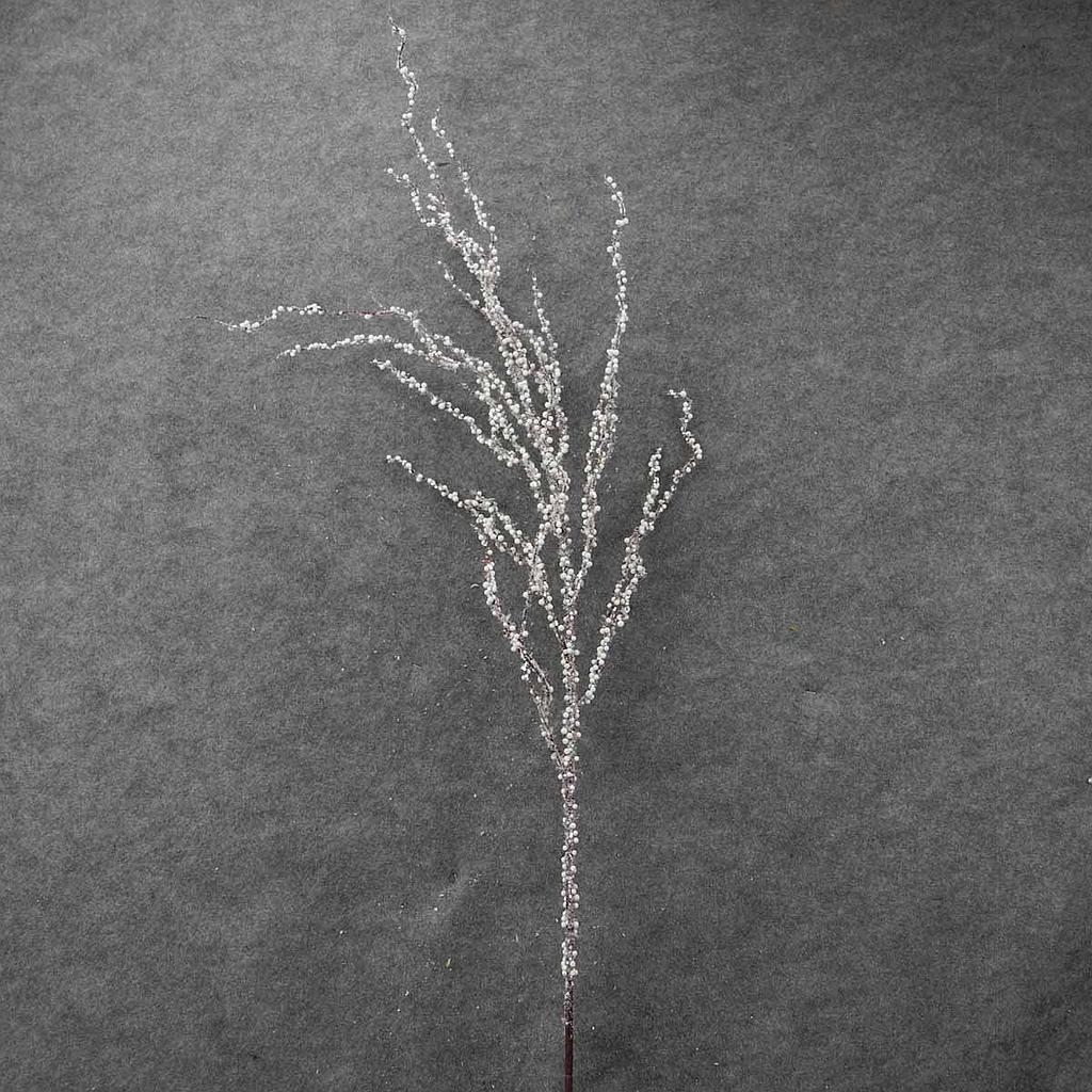 45" TWIG/BERRY SPRAY FLOCKED WHITE