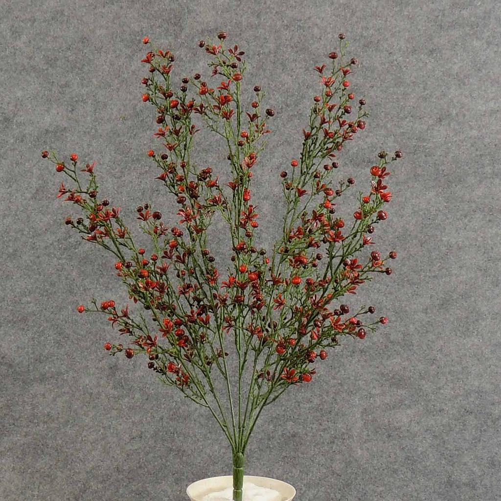 [XB4227-BUR] 20" STAR FLOWER BERRY BUSH