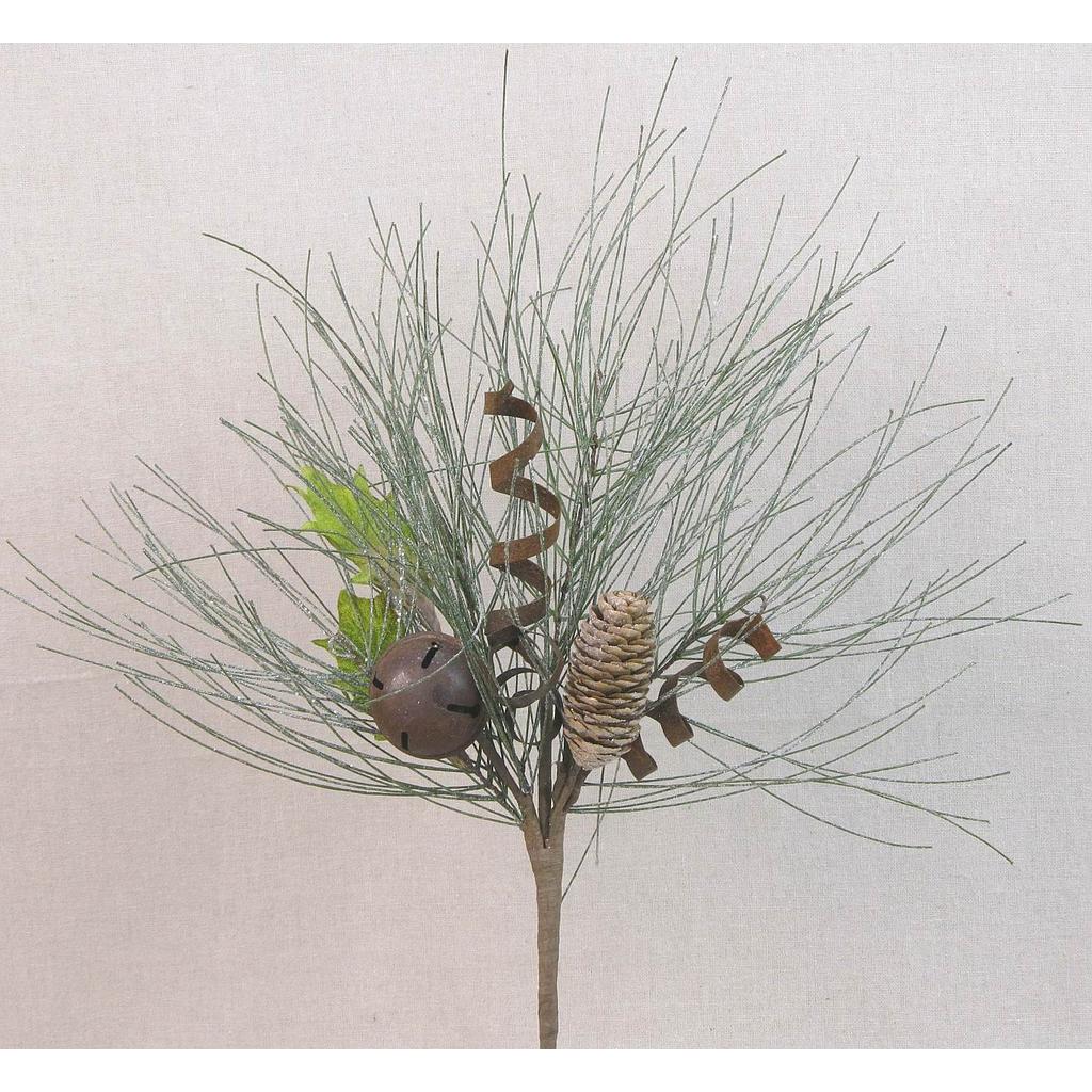 PINE SPRAY W/BELLS & CONE 19"