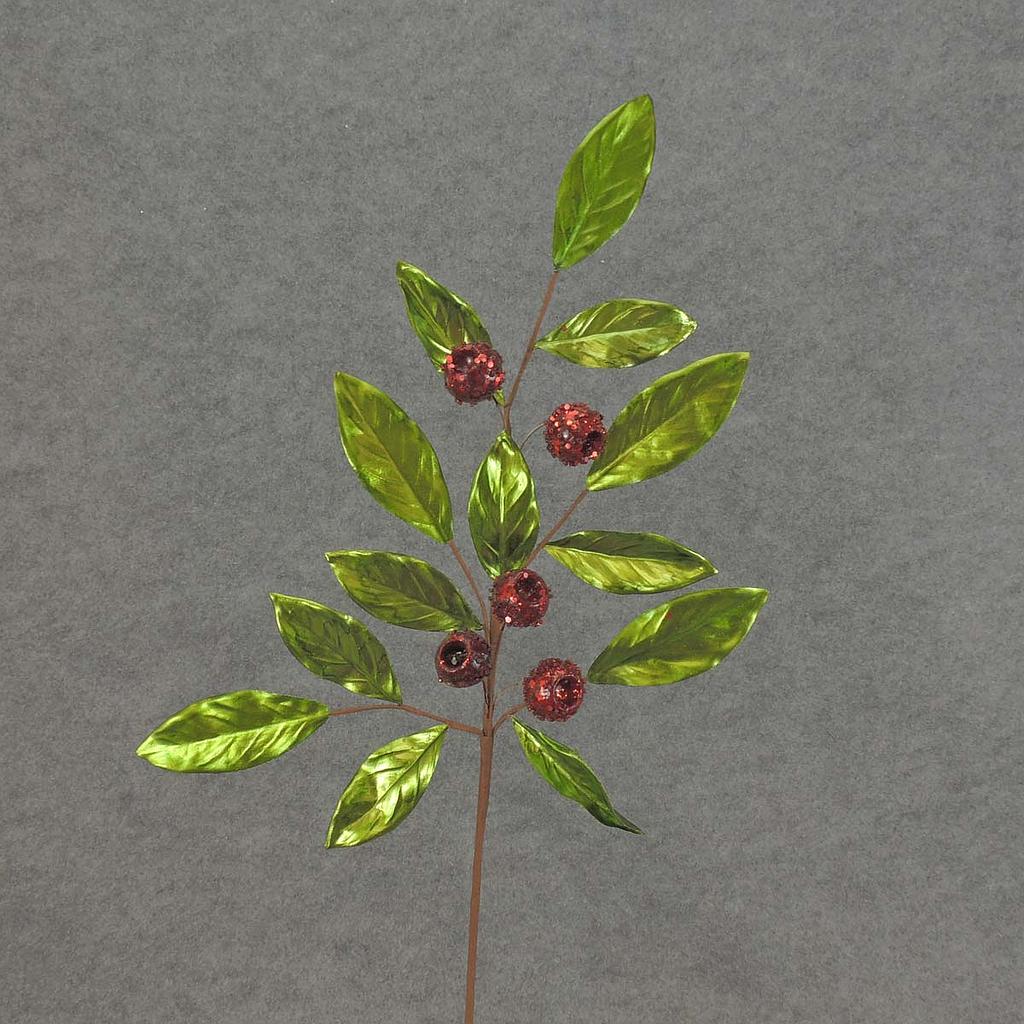 LEAF/BERRY SPRAY 26" RED/GRN X7 1.25" BERRIES