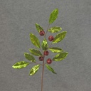 LEAF/BERRY SPRAY 26&quot; RED/GRN X7 1.25&quot; BERRIES