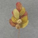 LEAF SPRAY X7 23" W/CONES RED/GREEN/GOLD