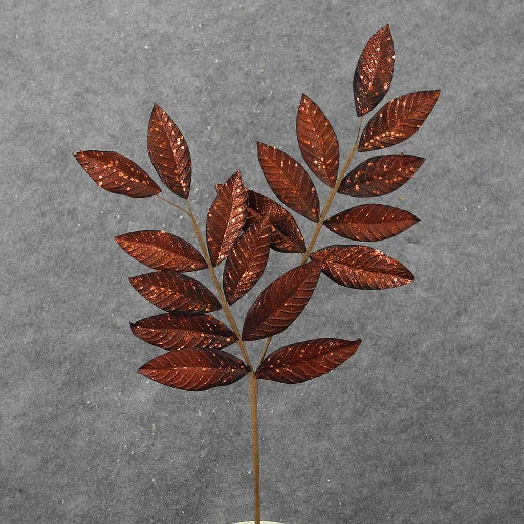 25" LEAF SPRAY W/GLITTER 18LVS BRONZE