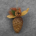 PINECONE HANGER W/PINE&GLITTER  BRONZE