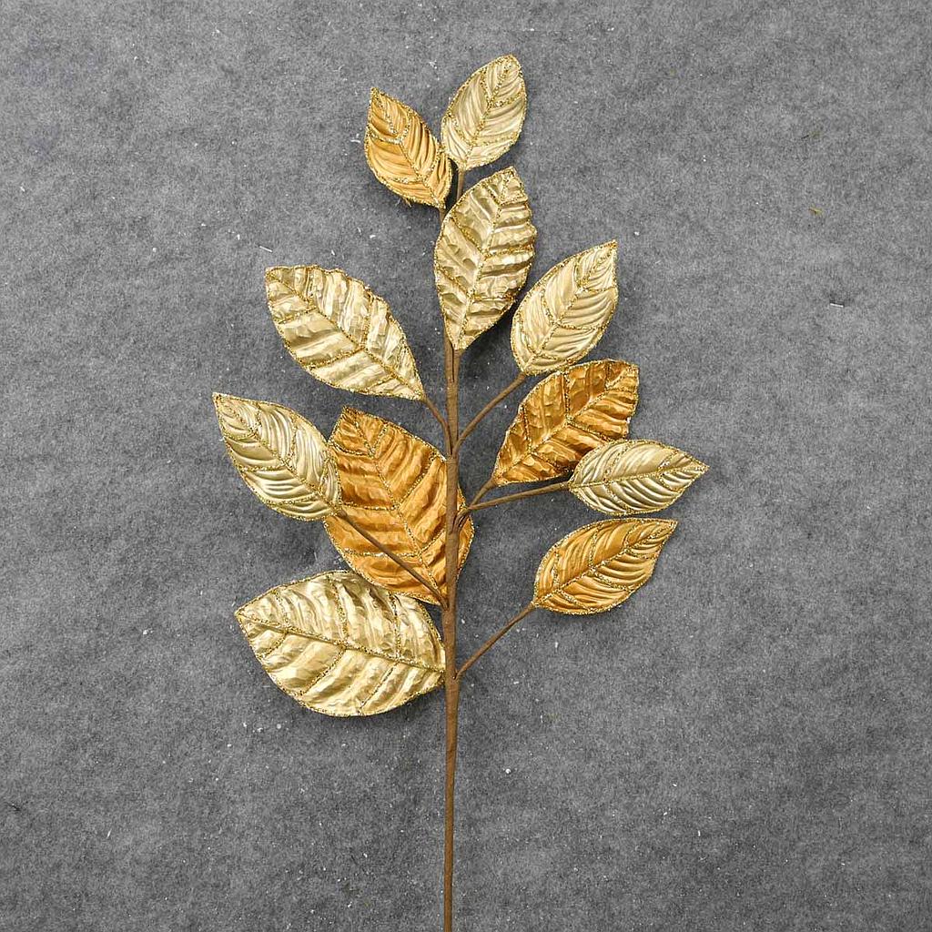 28" LEAF SPRAY METALLIC W/GLIT COPPER/GOLD