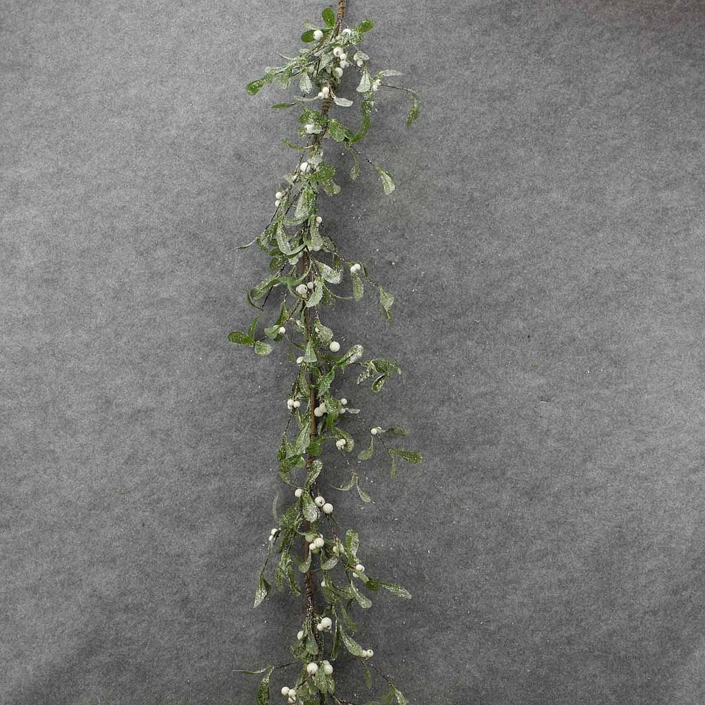 MISTLETOE GARLAND 5' W/BERRIES  FROSTED