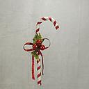 11" CANDY CANE GLITTER W/BOW