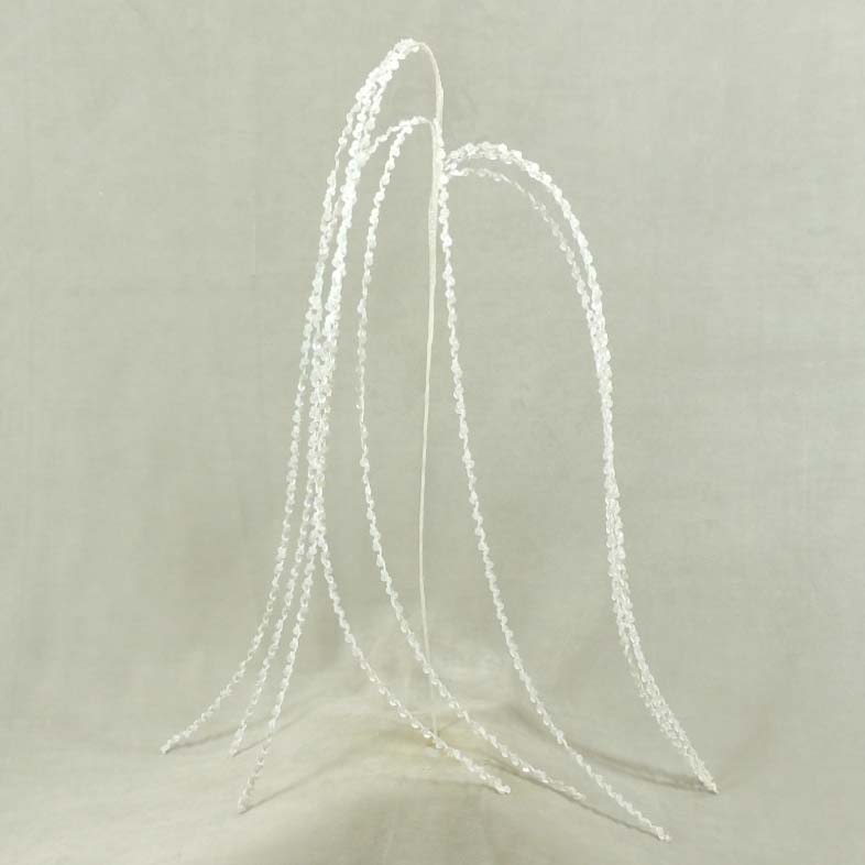 [XA342] 45" GLITTERED FLOCKED SEQUIN SPRAY WHITE