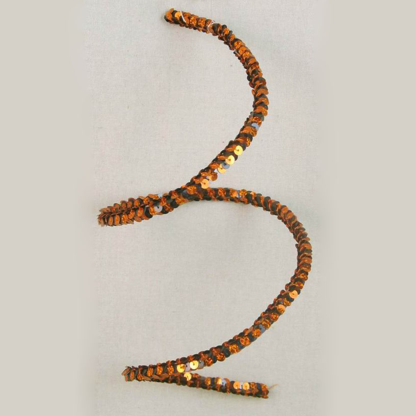 SEQUINED WIRE 36" ORANGE/BLACK