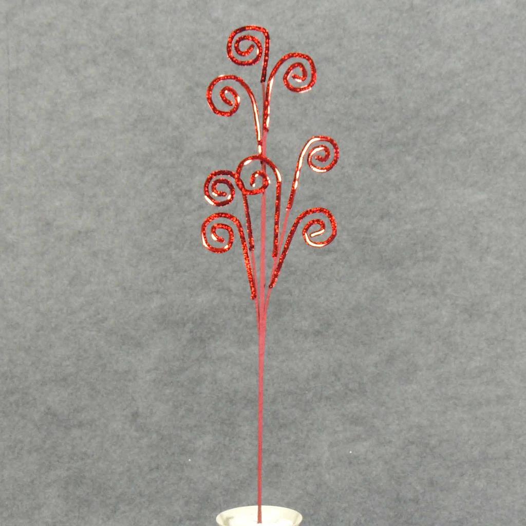 SWIRL SEQUIN SPRAY X8 27"  RED