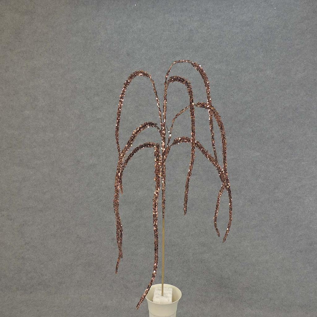 [XA5071-CHO] 44" AMARANTHUS SPRAY GLITTER CHOCOLATE