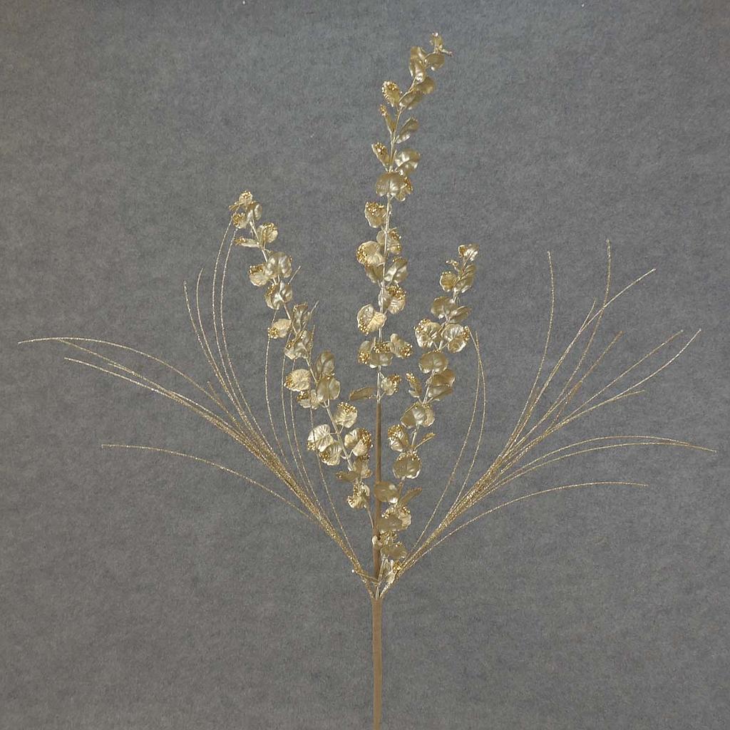28" LEAF/GRASS GLITTER SPRAY CHAMPAGNE