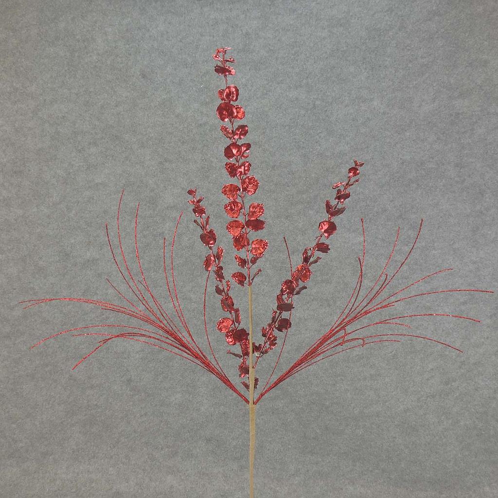 28" LEAF/GRASS GLITTER SPRAY RED
