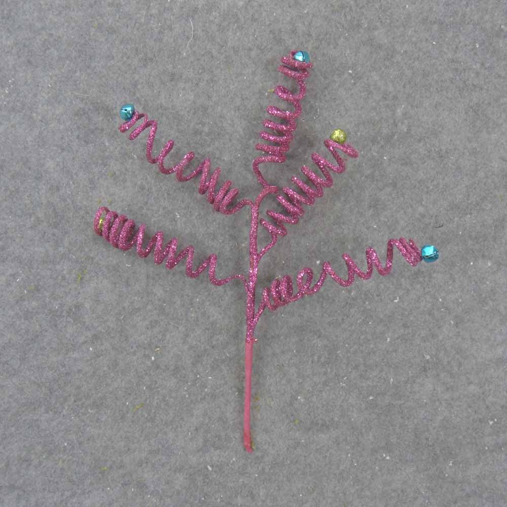 GLITTER SPRING BELL PICK 11"  FUCHSIA/BLUE/GREEN