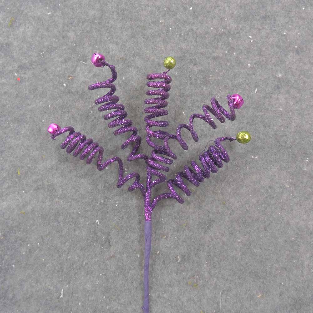 11" GLITTER SPRING BELL PICK PURPLE/GREEN/PINK
