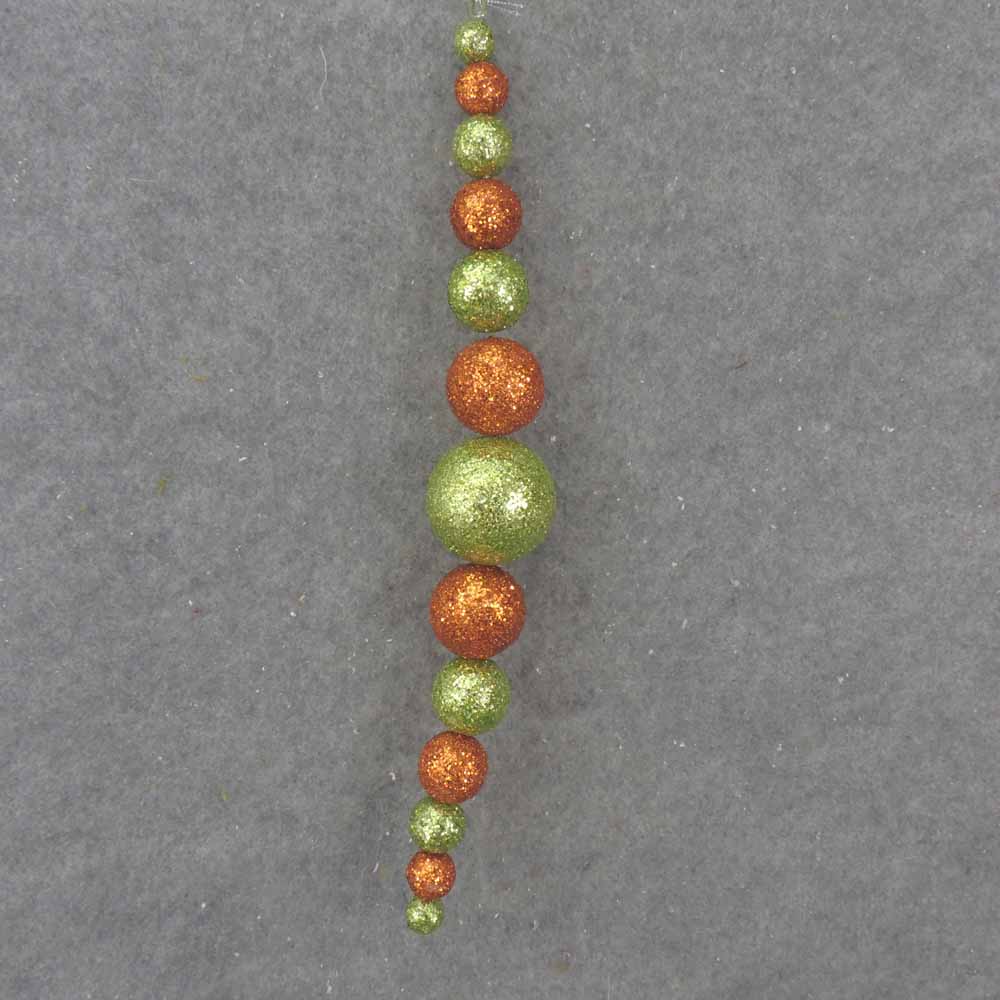 ORNAMENT GLITTER BALL 18"  GREEN/COPPER