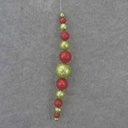 ORNAMENT GLITTER BALL 18"  GREEN/RED