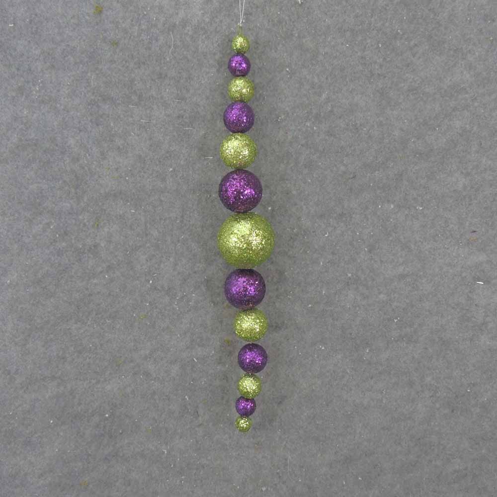 ORNAMENT GLITTER BALL 18"  PURPLE/GREEN