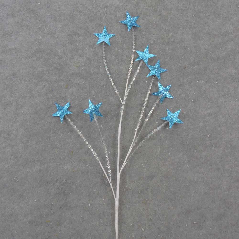 30" STAR SEQUIN SPRAY BLUE/SILVER