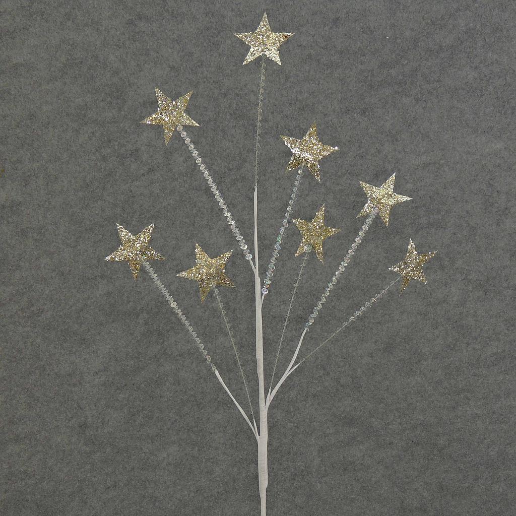 30" STAR SEQUIN SPRAY PLATINUM/SILVER