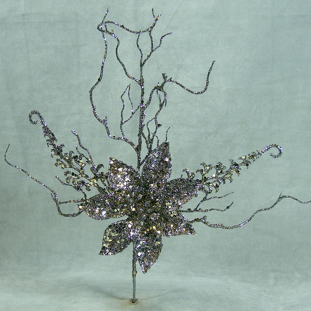 17" POINSETTIAw/GLIT&GRASS