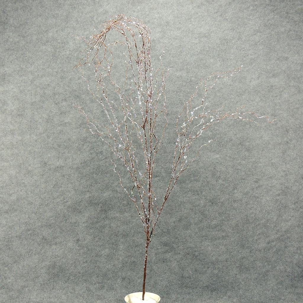 [XB4180-BRN] 50" ICE TWIG GLITTER SPRAY X4