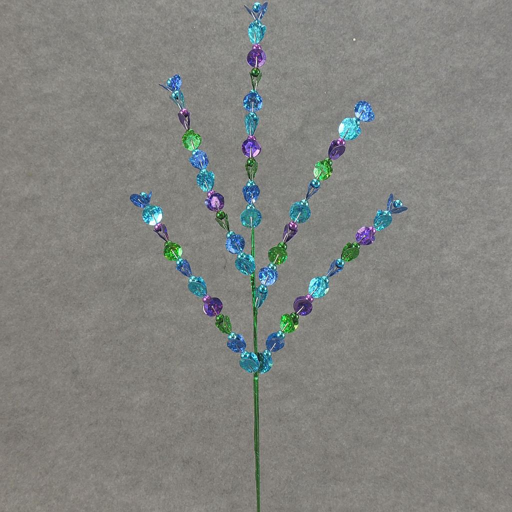 SEQUIN SPRAY X5 17"  TEAL/BLUE/GREEN