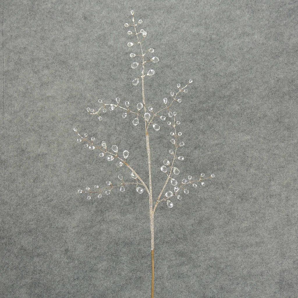 FLOCKED TWIG JEWEL SPRAY 31"