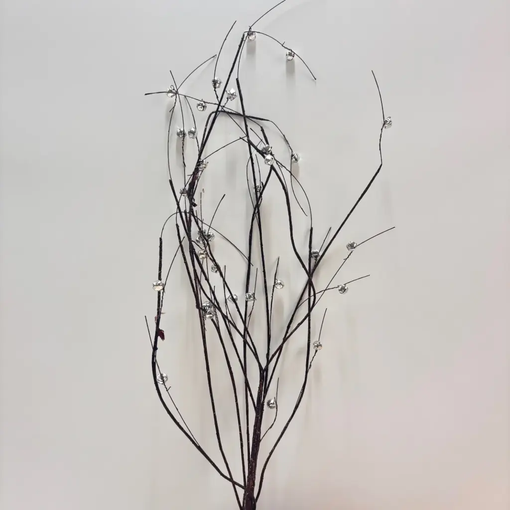 48" TWIG SPRAY X10 W/SILVER BELLS