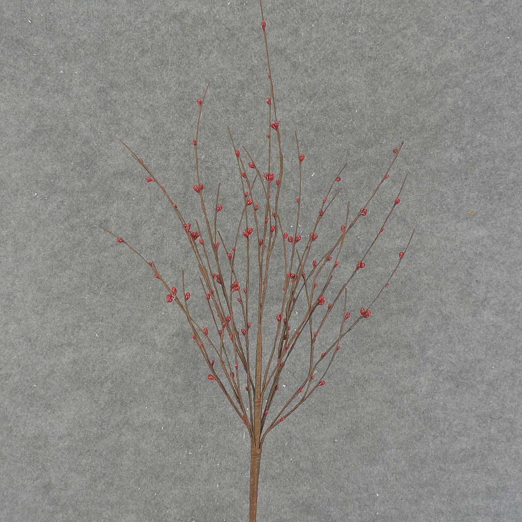 26" TWIG SPRAY W/PIP BERRIES RED