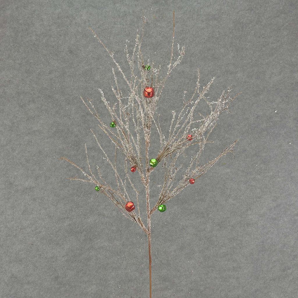32" TWIG BRANCH W/SNOW&BELLS