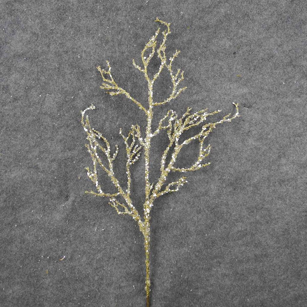 28" TWIG SPRAY W/GLITTER GOLD