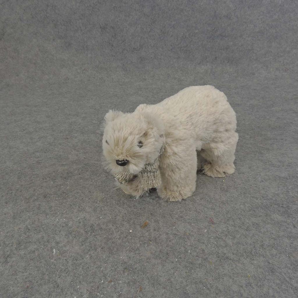 BEAR WALKING GREY W/SCARF 5.5" X 3.5"